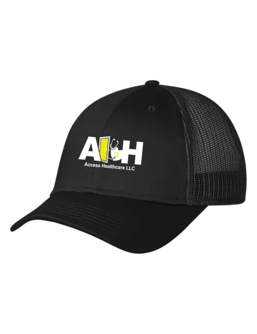 Black Mesh Trucker Cap Snap Back w/Access Healthcare Logo