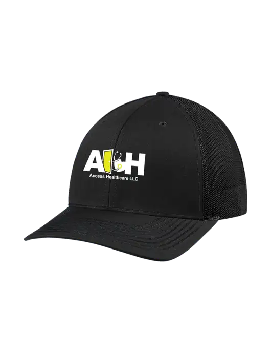 Richardson Adjustable Snapback Original 112 Trucker Cap Black w/Black Mesh w/Access Healthcare Logo