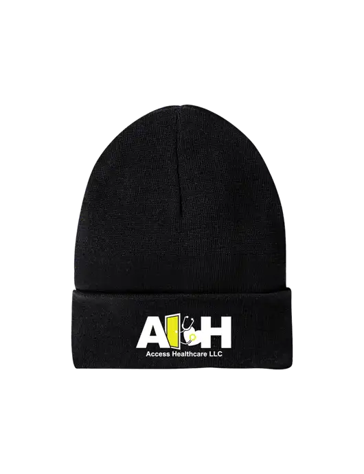 Recycled Black Beanie w/Access Healthcare Logo
