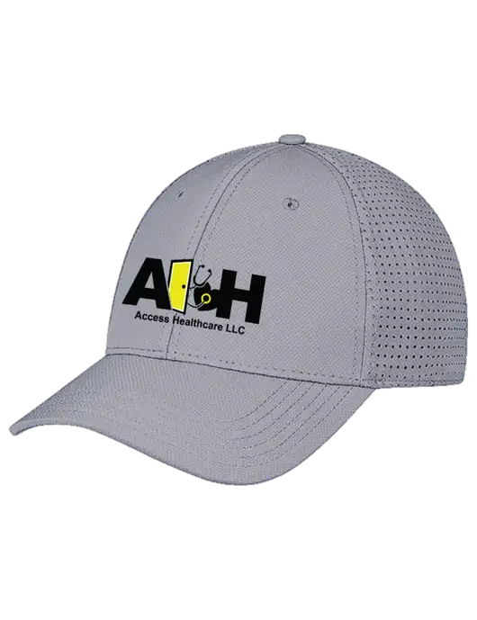 Grey Performance Stretchable Cap Hook & Loop w/Access Healthcare Logo