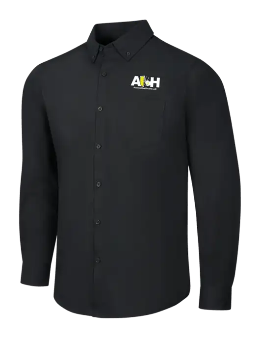 Black Long Sleeve Carefree Poplin Shirt w/Access Healthcare Logo