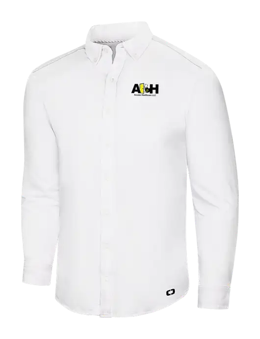 OGIO Bright White Modern Code Stretch Button-Up Shirt w/Access Healthcare Logo