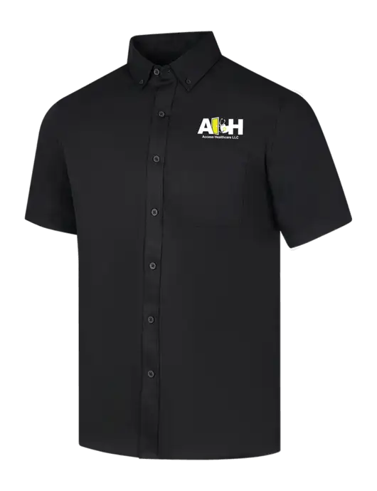 Short Sleeve Deep Black Superpro React Twill Shirt w/Access Healthcare Logo