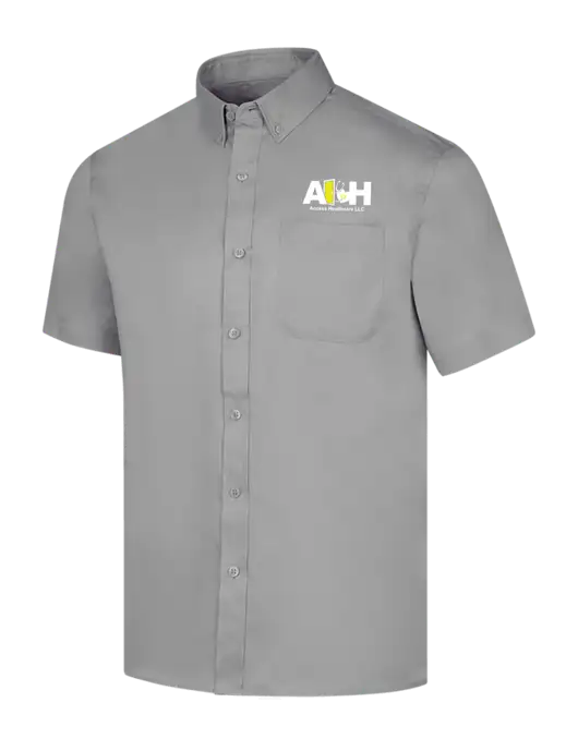 Short Sleeve Light Grey Superpro React Twill Shirt w/Access Healthcare Logo