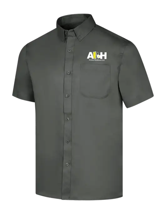 Short Sleeve Dark Grey Superpro React Twill Shirt w/Access Healthcare Logo