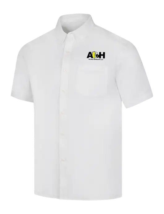 Short Sleeve White Superpro React Twill Shirt w/Access Healthcare Logo