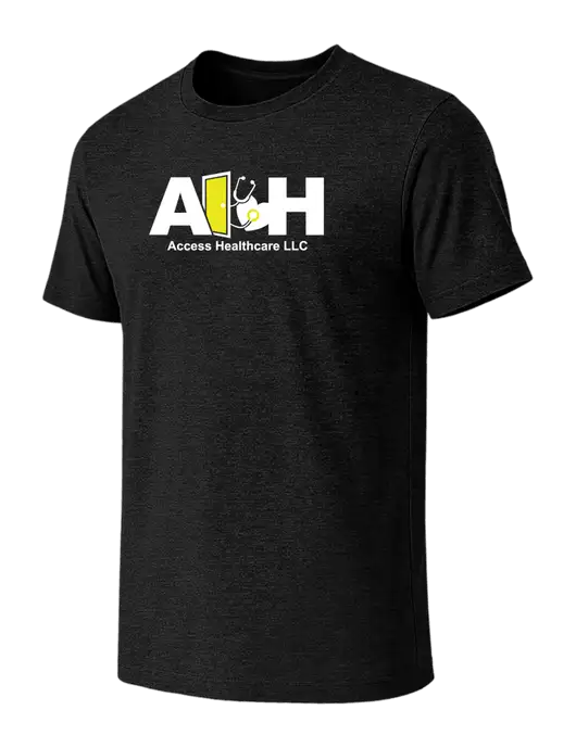 BELLA+CANVAS Black Heather CVC Short Sleeve Tee w/Access Healthcare Logo