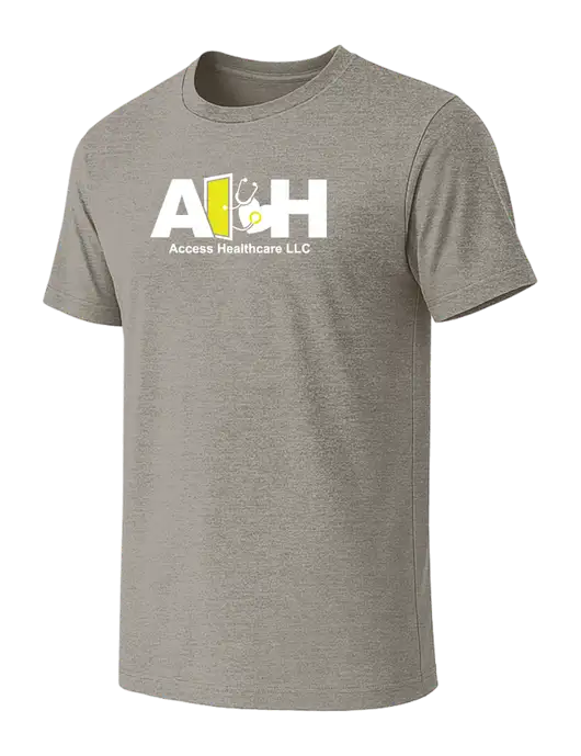 BELLA+CANVAS Heather Medium Brown CVC Short Sleeve Tee w/Access Healthcare Logo
