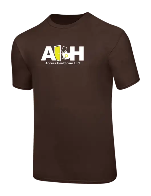 Ring Spun Dark Brown 4.5 oz T-Shirt w/Access Healthcare Logo