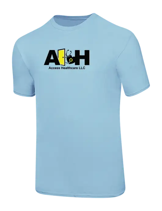 Ring Spun Light Blue 4.5 oz T-Shirt w/Access Healthcare Logo