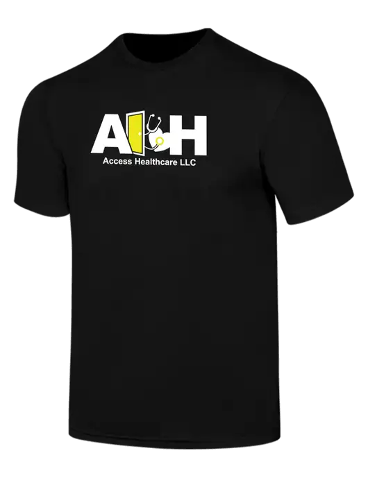 Simply Soft Black 4.5oz  Poly/Combed Ring Spun Cotton T-Shirt w/Access Healthcare Logo