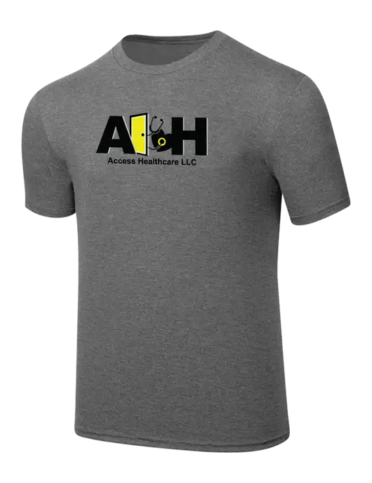 Simply Soft Heathered Medium Grey 4.5oz  Poly/Combed Ring Spun Cotton T-Shirt w/Access Healthcare Logo