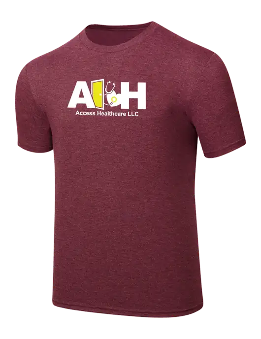 Simply Soft Maroon Frost 4.5oz  Poly/Combed Ring Spun Cotton T-Shirt w/Access Healthcare Logo