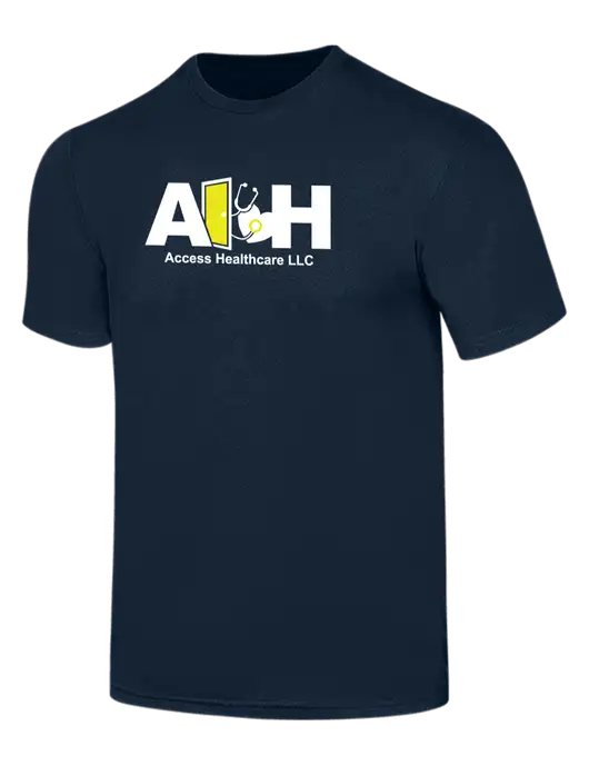Simply Soft Navy 4.5oz  Poly/Combed Ring Spun Cotton T-Shirt w/Access Healthcare Logo