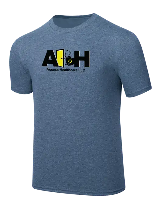 Simply Soft Light Slate Blue Heathered 4.5oz  Poly/Combed Ring Spun Cotton T-Shirt w/Access Healthcare Logo