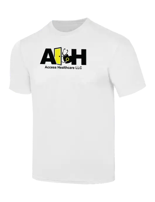 Simply Soft White 4.5oz  Poly/Combed Ring Spun Cotton T-Shirt w/Access Healthcare Logo