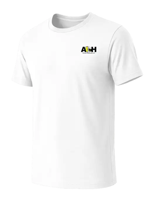 BELLA+CANVAS White Blend CVC Short Sleeve Tee w/Access Healthcare Logo