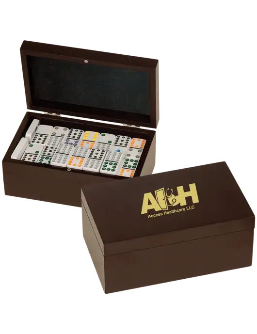 Rosewood Double Twelves 91 Piece Dominos Set w/Access Healthcare Logo