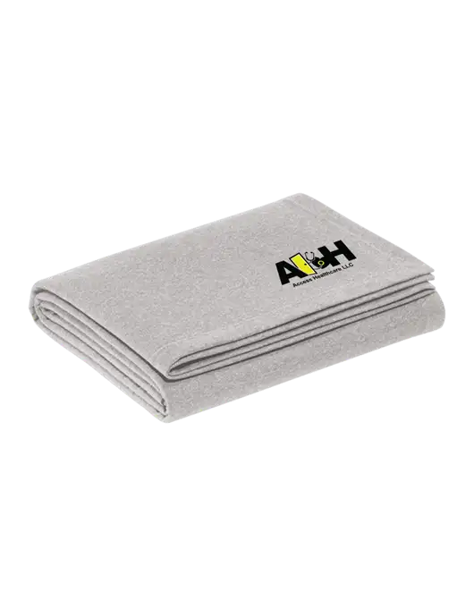Recycled Light Heather Grey Blanket w/Access Healthcare Logo