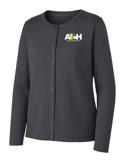 Grey Smoke Womens Concept Stretch Button-Front Cardigan Sweater w/Access Healthcare Logo