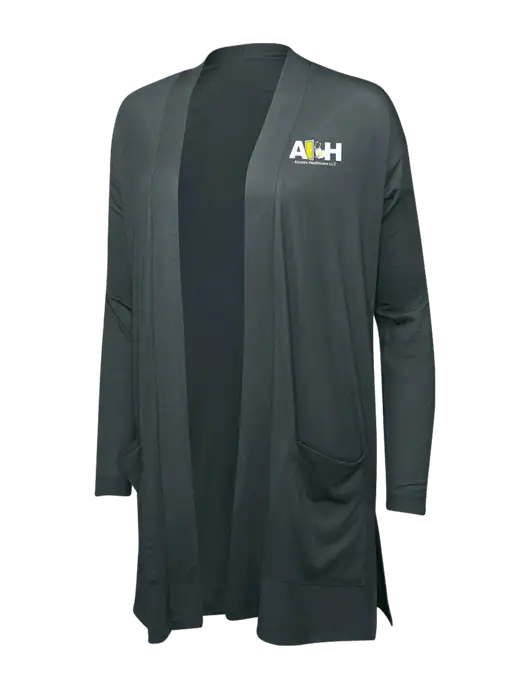 Smoke Grey Womens Concept Long Pocket Cardigan w/Access Healthcare Logo
