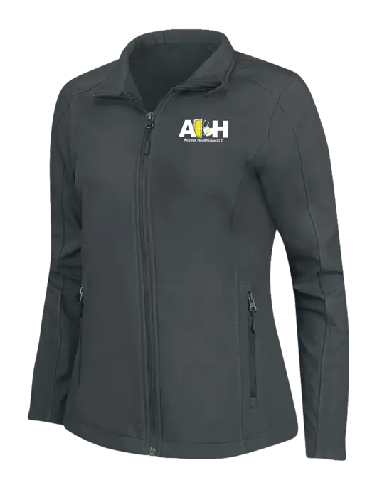 Charcoal Grey Womens Core Soft Shell Jacket w/Access Healthcare Logo
