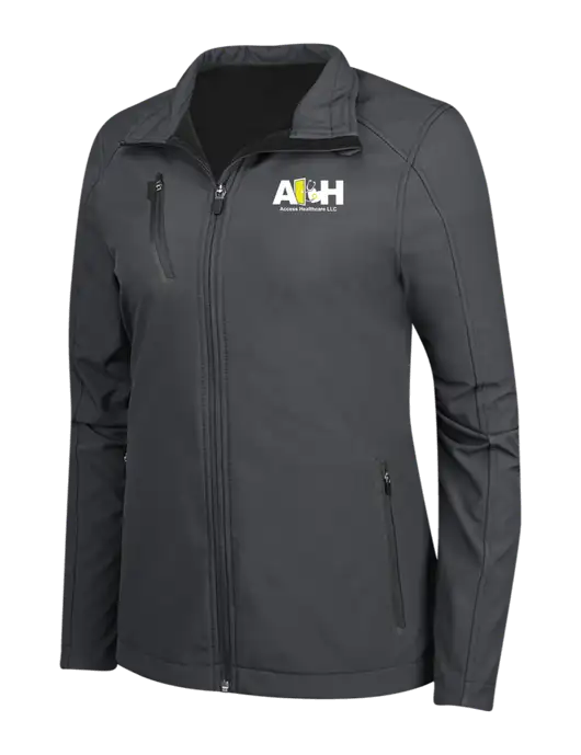 Dark Grey Womens Welded Softshell Jacket w/Access Healthcare Logo