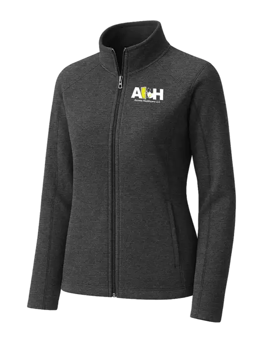 Charcoal Womens Heather Microfleece Full-Zip Jacket w/Access Healthcare Logo