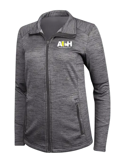 Womens Dark Grey Digi Stripe Fleece Jacket w/Access Healthcare Logo