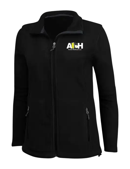 Womens Black Fleece Jacket w/Access Healthcare Logo