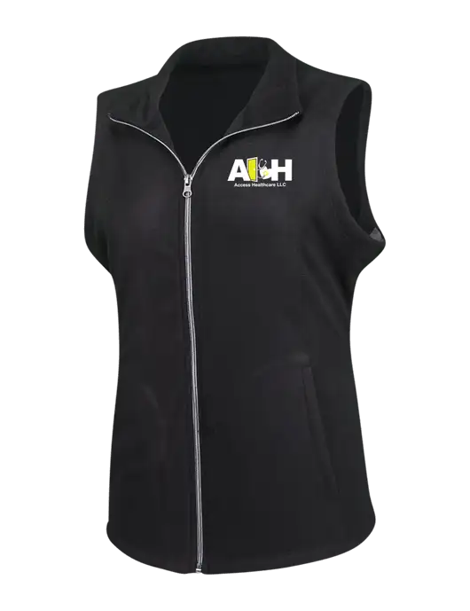 Black Womens Microfleece Vest w/Access Healthcare Logo