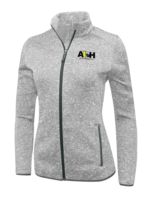 Grey Heather Womens Sweater Fleece Jacket w/Access Healthcare Logo