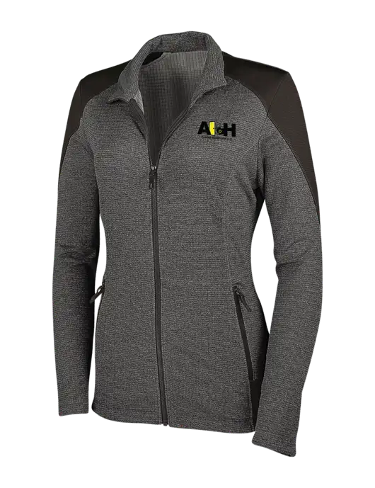 Medium Grey Heather Womens Grid Fleece Jacket w/Access Healthcare Logo