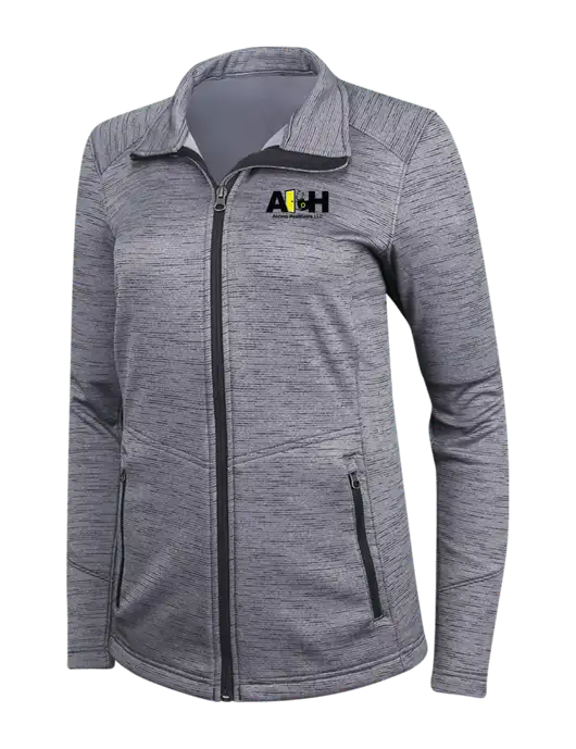 Medium Grey Womens Digi Stripe Fleece Jacket w/Access Healthcare Logo