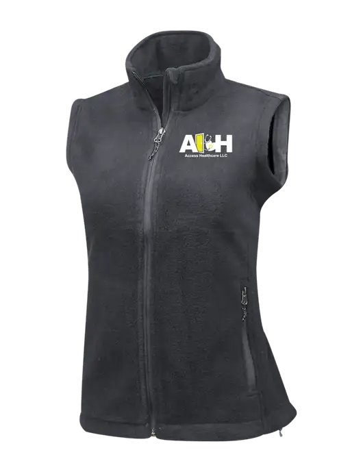 Medium Grey Womens Fleece Vest w/Access Healthcare Logo