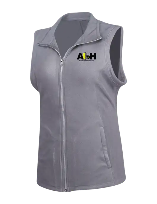 Medium Grey Womens Microfleece Vest w/Access Healthcare Logo