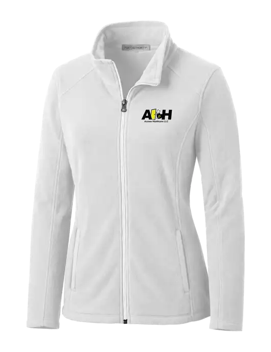 White Womens Microfleece Jacket w/Access Healthcare Logo