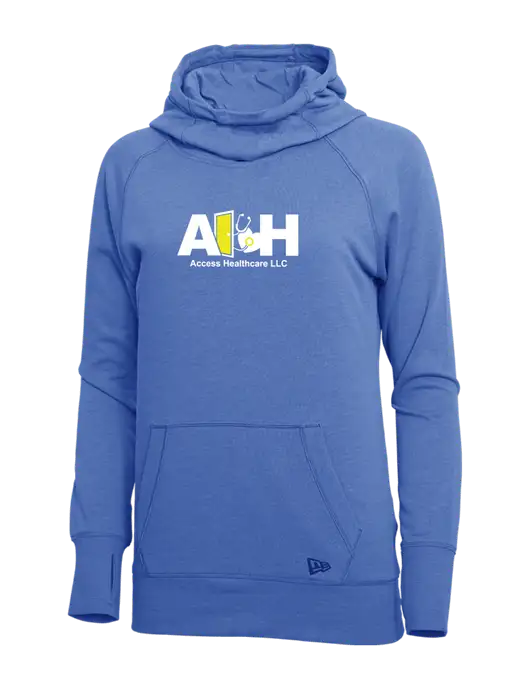 New Era Royal Heather Womens Tri-Blend Fleece Pullover Hoodie w/Access Healthcare Logo