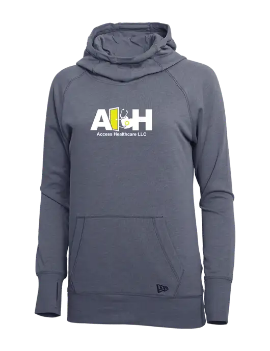 New Era True Navy Heather Womens Tri-Blend Fleece Pullover Hoodie w/Access Healthcare Logo